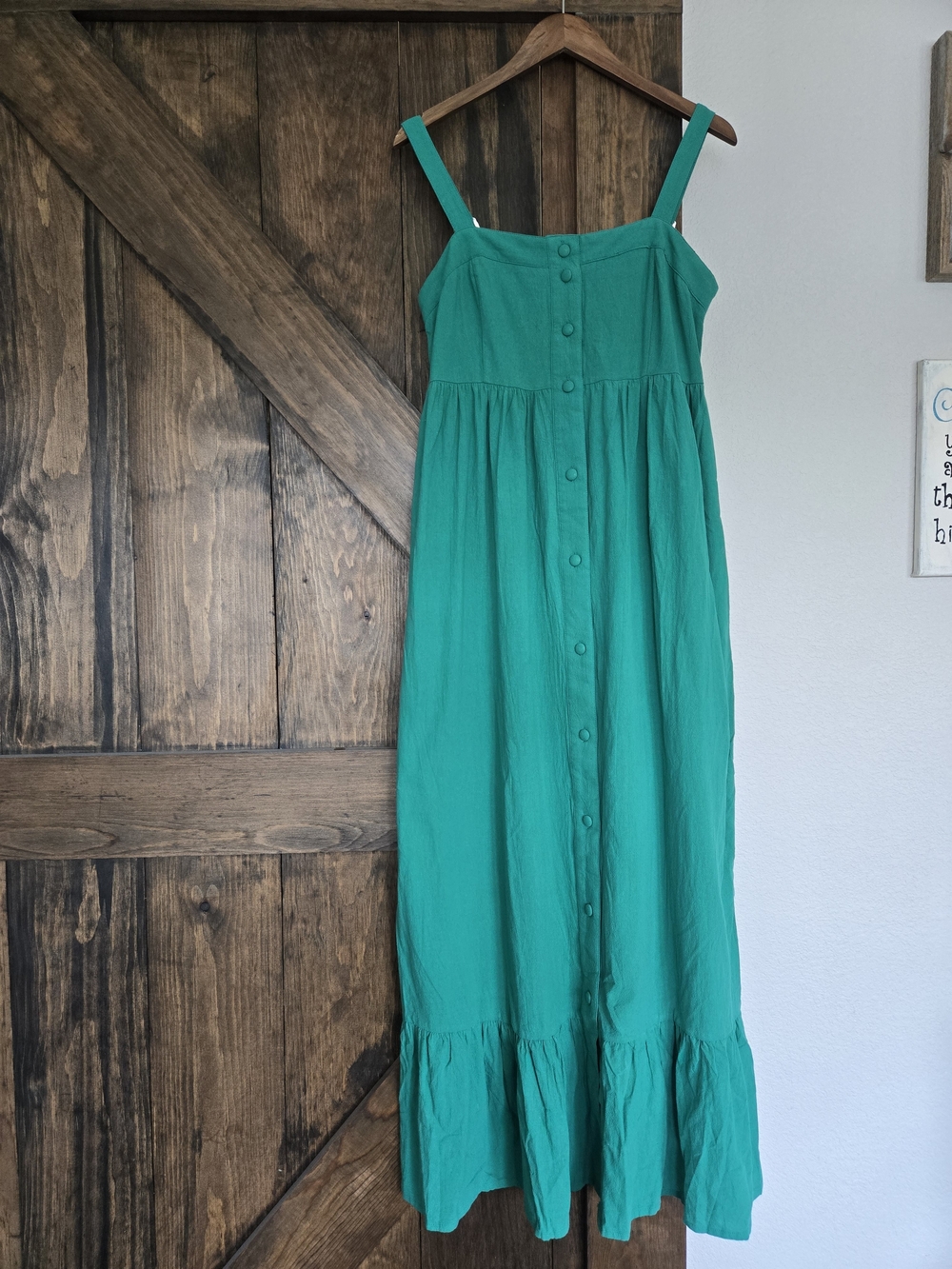 Ces Femme Teal Button-Front Maxi Dress
